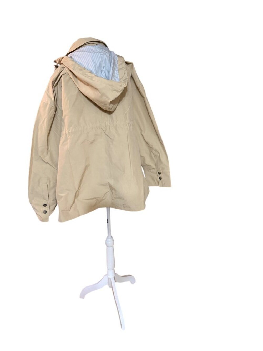 KBB By Kahlana Beige Hooded Utility Jacket XXL Drawstring Waist NWT - Picture 4 of 6